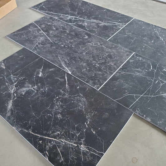 12"x24" Noir Veined Porcelain Tile -Sold by Ctn