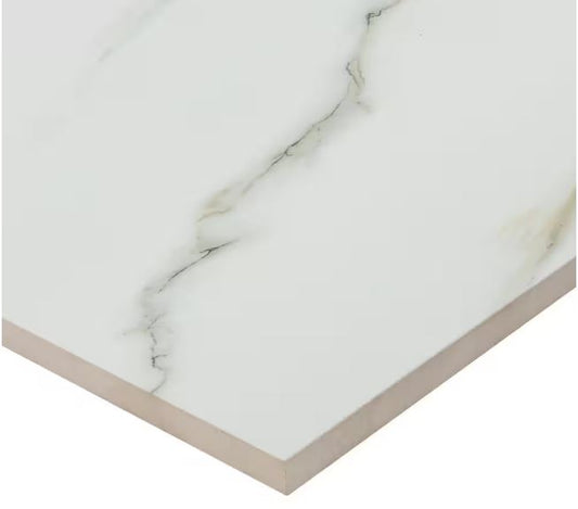 24x48 Aria Bianco Polished Porcelain Tile - Sold by Ctn