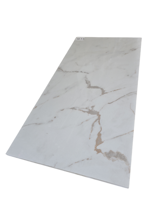 12"x24" Polished Porcelain Tile I615 White Cal Obsession - Sold by ctn