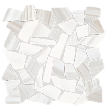 12"x12" GS04 Pebble Marble Calacatta Mosaic- Sold By Sheet