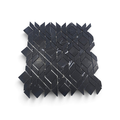 Nero Marquina Pietra Divina 13.38"x13.30"  - Sold by Sheet