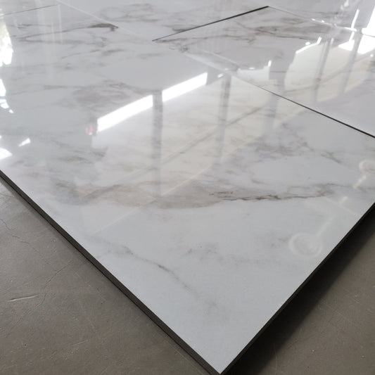 12"x24" Polished Porcelain Tile I614 Marble Obsession White - Sold by ctn