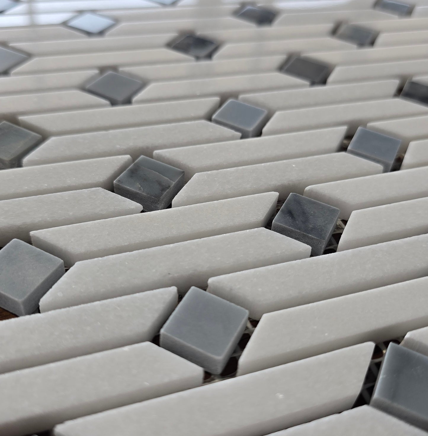 12"x12" Natural Stone Marble Mosaic Glazed- Sold By Sheet