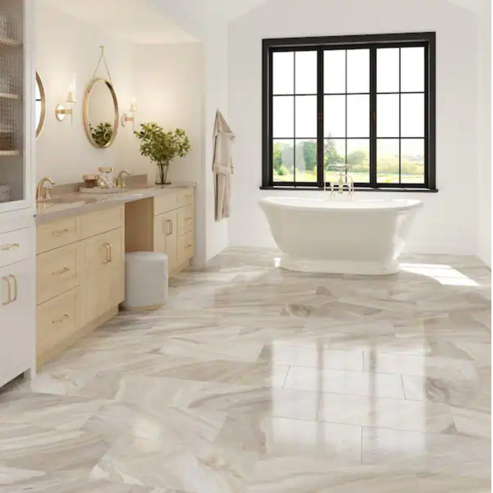 12x24 I714 HS Artebella Gray Polished B-Grade- Sold By Carton