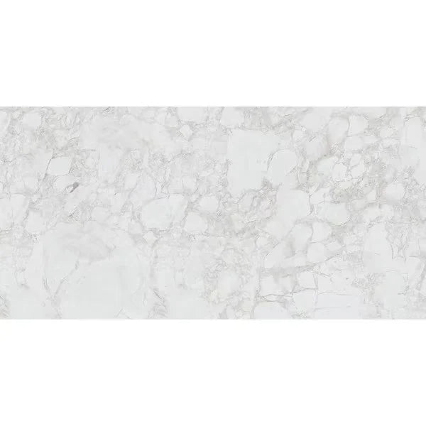 Santa Loma Snowfall 24 in. x 48 in. Polished Porcelain Stone Look Floor and Wall Tile - Sold by Carton