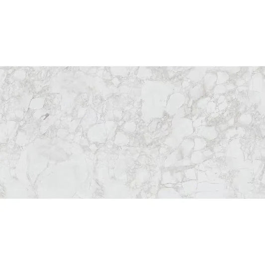 Santa Loma Snowfall 24 in. x 48 in. Polished Porcelain Stone Look Floor and Wall Tile - Sold by Carton