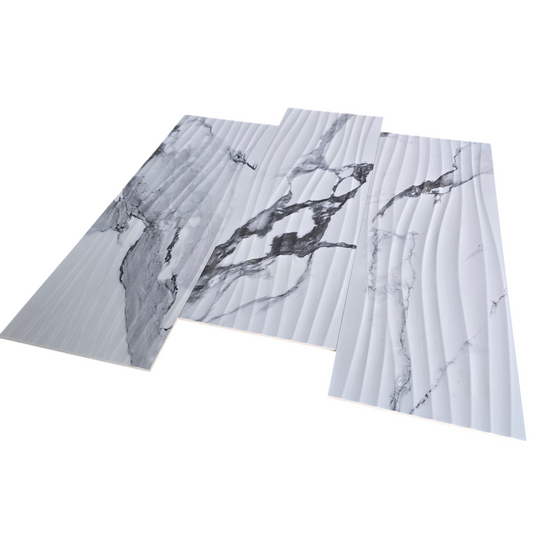 12"x36" Crash Blanco Wave Ceramic Tile - Sold by Ctn