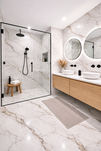 Avalon 12"x24" Matte Porcelain Marble Look Floor and Wall Tile