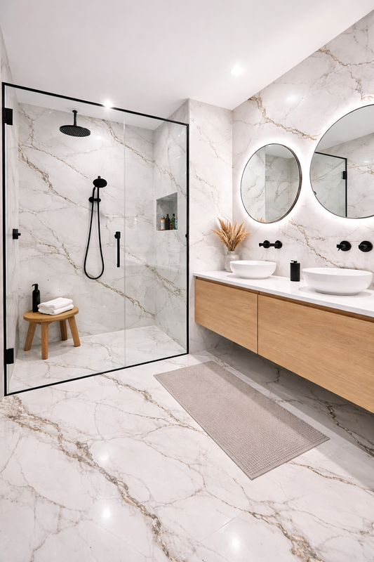 Avalon 12"x24" Matte Porcelain Marble Look Floor and Wall Tile