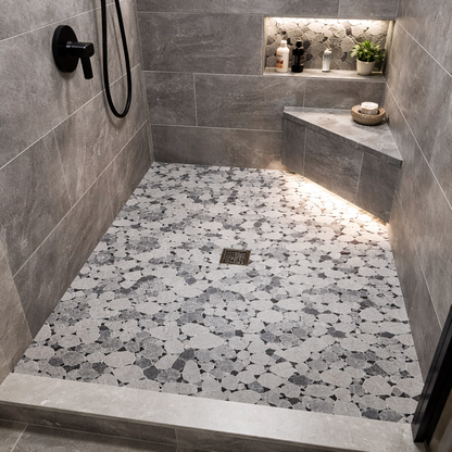 Mosaic Sheet M023 Pebble Silver A-Grade