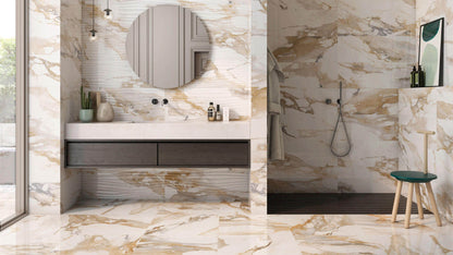 12"x36" Crash Beige Wave Ceramic Tile - Sold by Ctn
