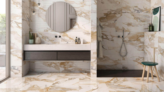 12"x36" Crash Beige Wave Ceramic Tile - Sold by Ctn