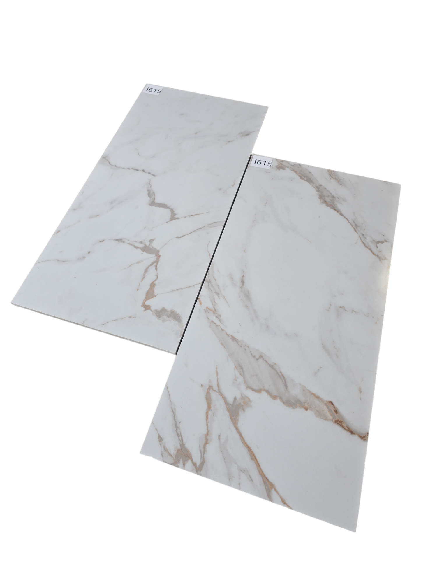 12"x24" Polished Porcelain Tile I615 White Cal Obsession  - Sold by ctn