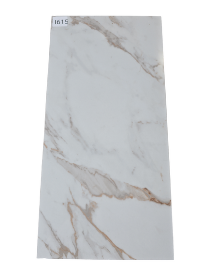 12"x24" Polished Porcelain Tile I615 White Cal Obsession  - Sold by ctn