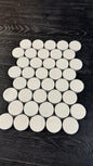 2" Round RE24 Aspen White A-grade Glazed Porcelain Jumbo Penny Round Mosaic - Sold by Sheet