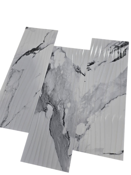 12"x36" Crash Blanco Wave polished Rectified Ceramic- Sold By Carton