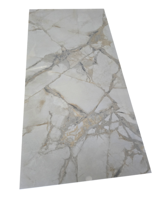 12x24 Rigata Bianco Polished Porcelain Tile - Sold By Ctn