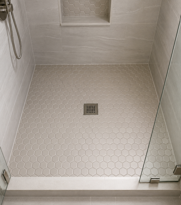 Mosaic Sheet 2" Hex Urban Textures Beige Satin A-Grade