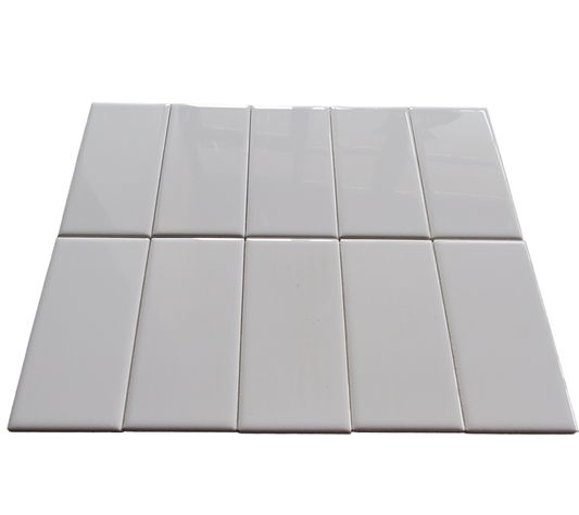Gloss White Subway Tile 3"x6" Polished Ceramic