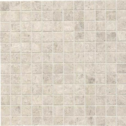 12"x12" MS Hon L757 Artic Grey Limestone A-grade 1" Mosaic Tile - Sold by Sheet
