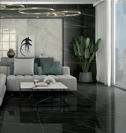 24x48 Classentino Marble Centurio Black Polished- Sold by Ctn