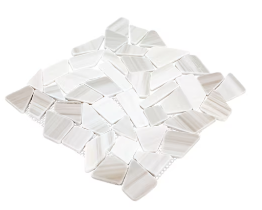 12"x12" GS04 Pebble Marble Calacatta Mosaic- Sold By Sheet