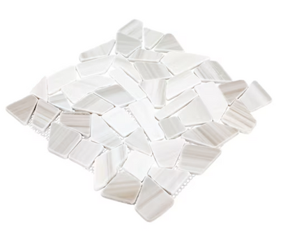 12"x12" GS04 Pebble Marble Calacatta Mosaic- Sold By Sheet