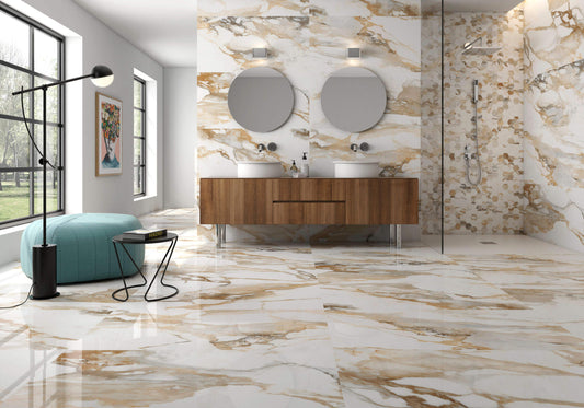 12"x36" Crash Beige Polished Ceramic Tile - Sold by Ctn