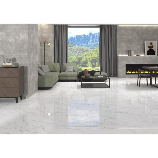 24x24 Venato White Matte Porcelain Tile - Sold by Ctn