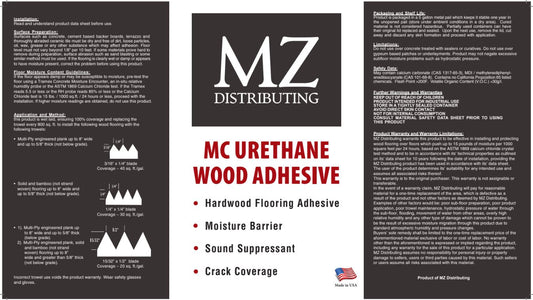 MZ Distributing MC Urethane Wood Adhesive Moisture Barrier 5 Gal