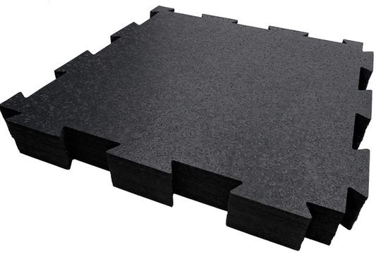 Black Tile - 8mm - Rubber Flooring - Sold by pc