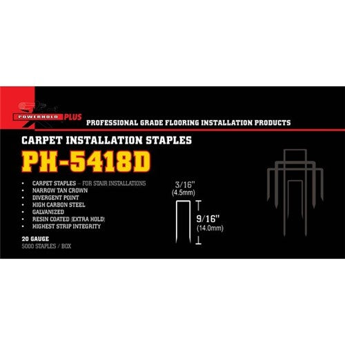 Powerhold- 9/16" Premium Pad Staples PH-5418D - Mezquite Installations